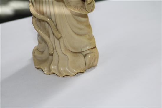 A Chinese ivory carving, late 19th century, He Xiang height 23cm